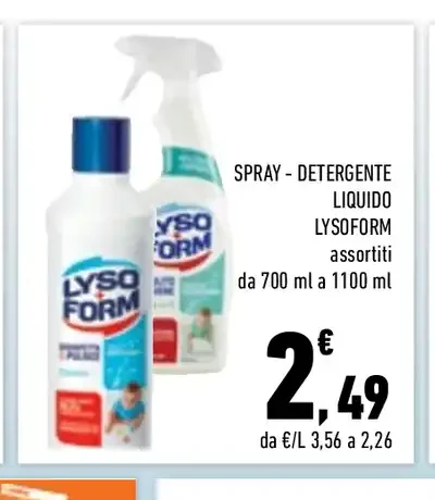 Spray detergente liquido Lysoform