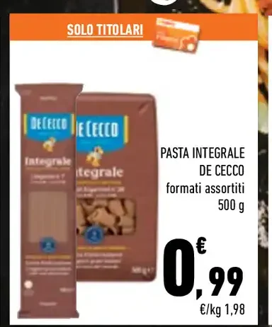 Pasta integrale De Cecco assortita