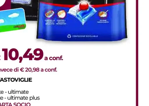 Detersivo in caps per lavastoviglie Finish Powerball soci