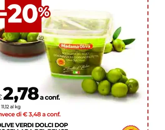 Olive verdi dolci DOP Nocellara del Belice Madama Oliva