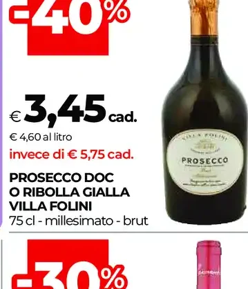 Prosecco DOC o Ribolla Gialla Villa Folini