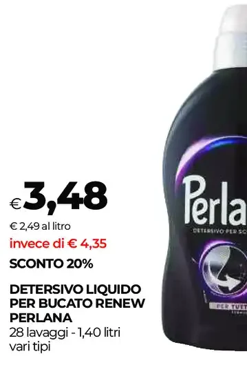 Detersivo liquido per bucato Renew Perlana