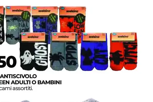 Calzino antiscivolo Halloween adulti o bambini