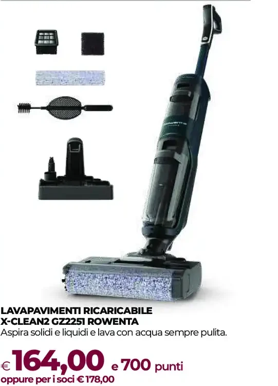 Lavapavimenti ricaricabile X-Clean GZZ5 Rowenta