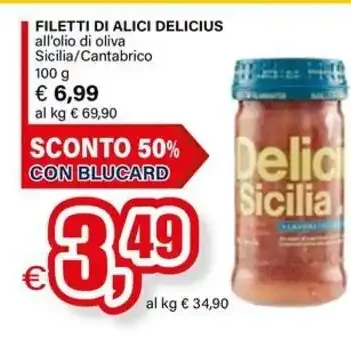 Filetti di alici Delicius all'olio di oliva