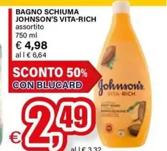 Bagno schiuma Johnson's Vita-Rich