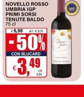 Novello rosso Umbria IGP Primi Sorsi Tenute Baldo