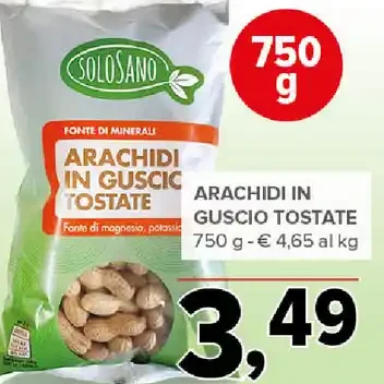 Arachidi in guscio tostate