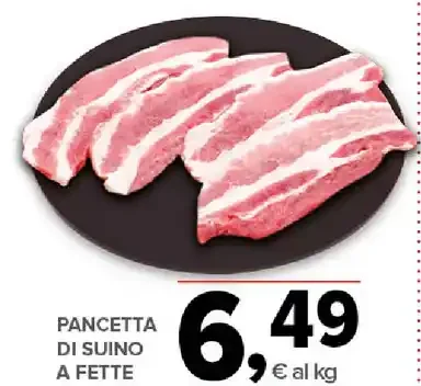 Pancetta di suino a fette