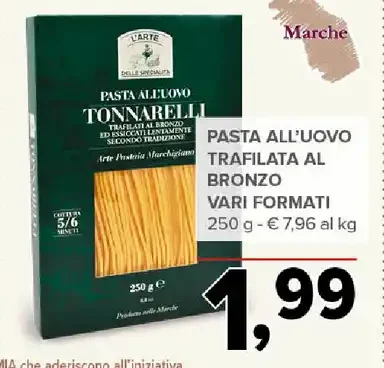 Pasta all'uovo trafilata al bronzo vari formati