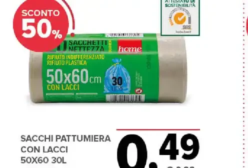 Sacchi pattumiera con lacci