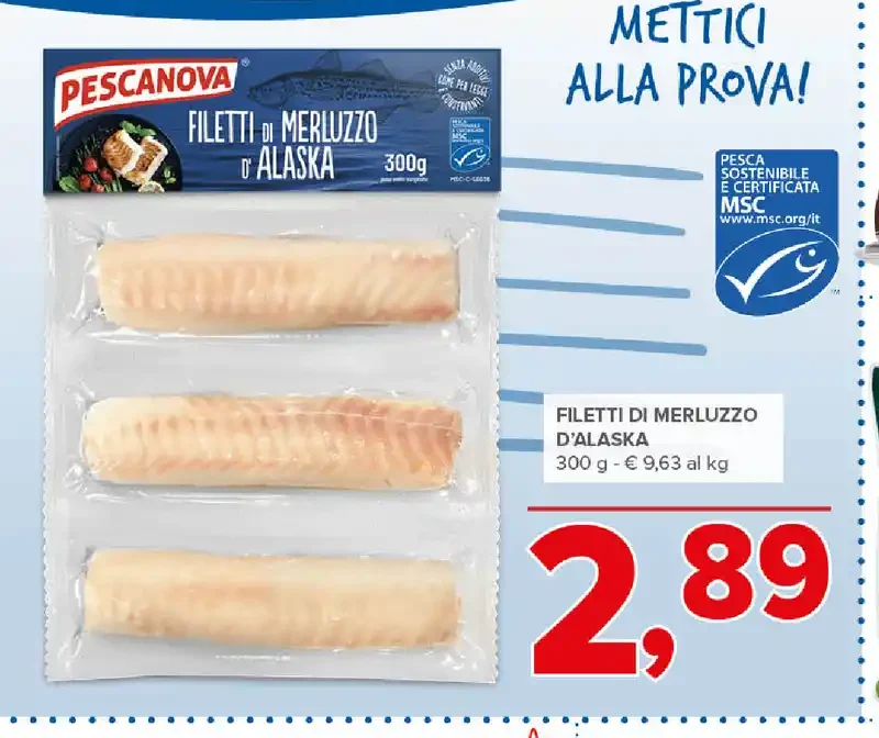 Filetti di merluzzo d'Alaska