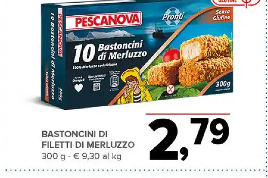 Bastoncini di filetti di merluzzo
