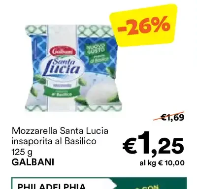 Mozzarella Santa Lucia insaporita al Basilico