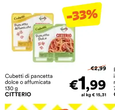 Cubetti di pancetta dolce o affumicata