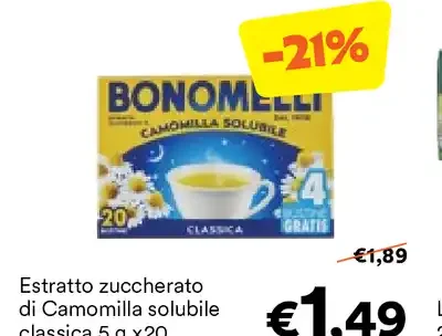 Estratto zuccherato di camomilla solubile