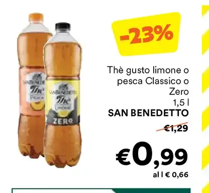 Tè gusto limone o pesca San Benedetto