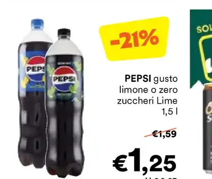 Pepsi gusto limone o zero zuccheri Lime