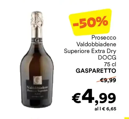 Prosecco Valdobbiadene Superiore Extra Dry DOCG Gasparetto