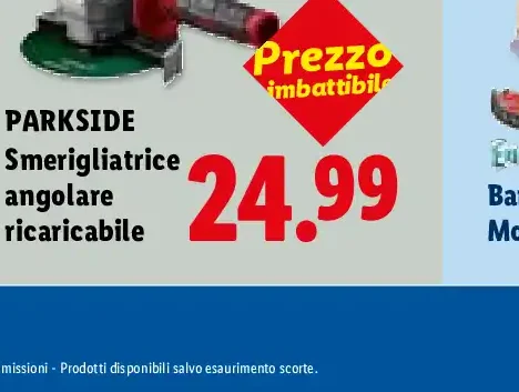 Smerigliatrice angolare ricaricabile