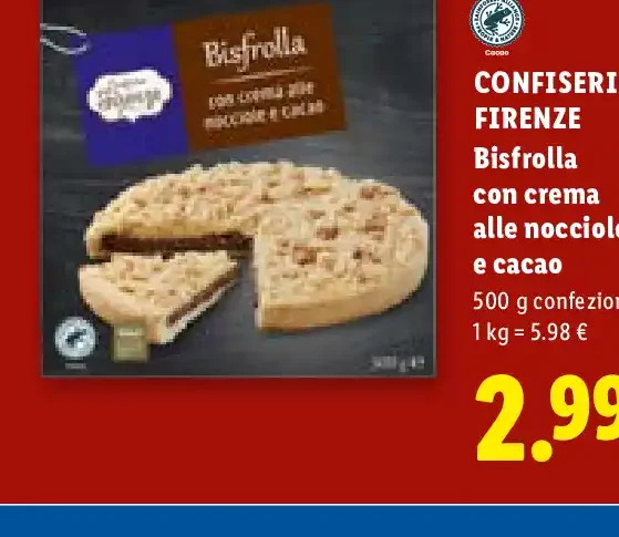 Bisfrolla con crema alle nocciole e cacao