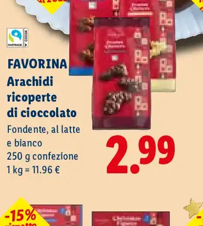 Arachidi ricoperte di cioccolato