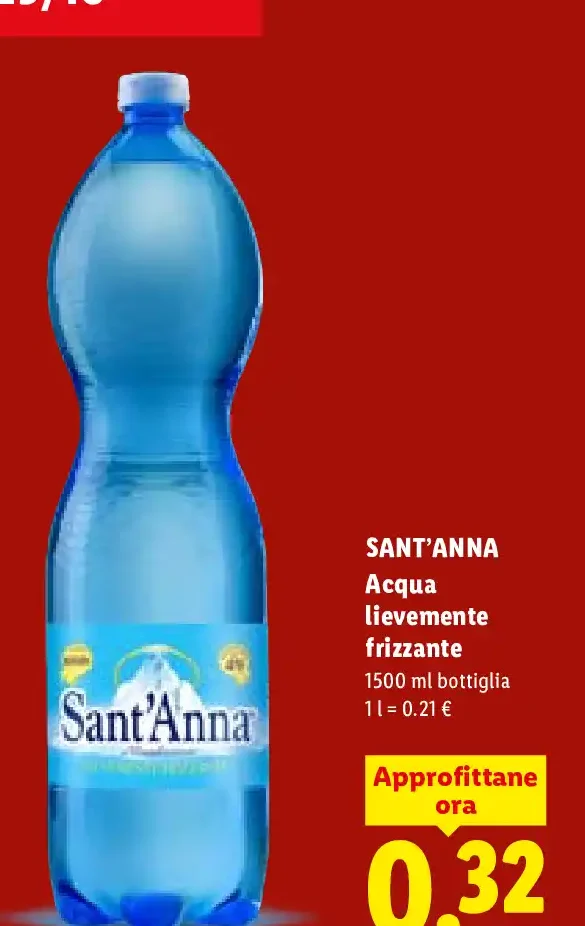 Acqua leggermente frizzante
