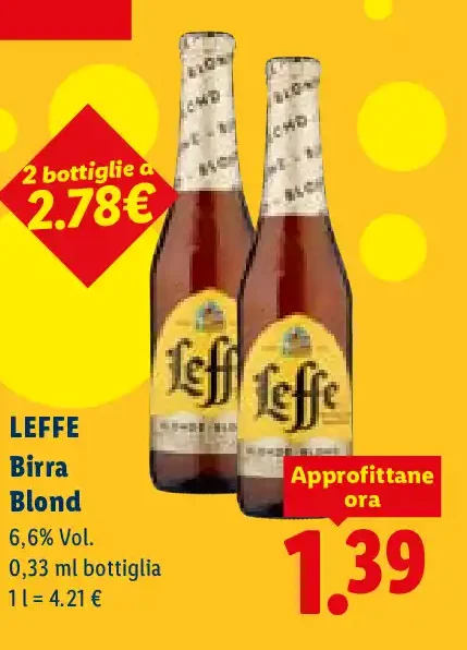 Birra bionda Leffe