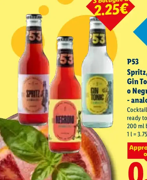 Spritz, Gin Tonic o Negroni analcolico P53