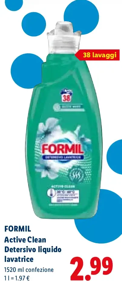 Detersivo liquido lavatrice Formil Active Clean