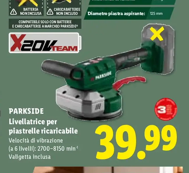 Livellatrice per piastrelle ricaricabile