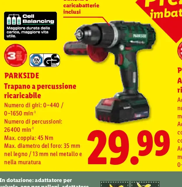 Trapano a percussione ricaricabile