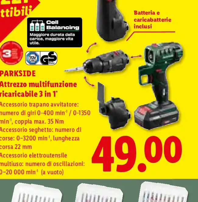 Attrezzo multifunzione ricaricabile 3 in 1