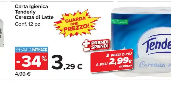 Carta igienica Tenderly Carezza di Latte