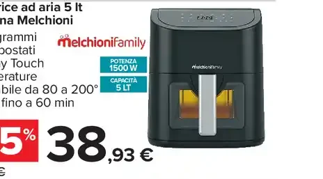 Friggitrice ad aria Melchioni Family