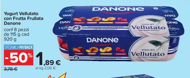 Yogurt Vellutato con Frutta Frullata Danone