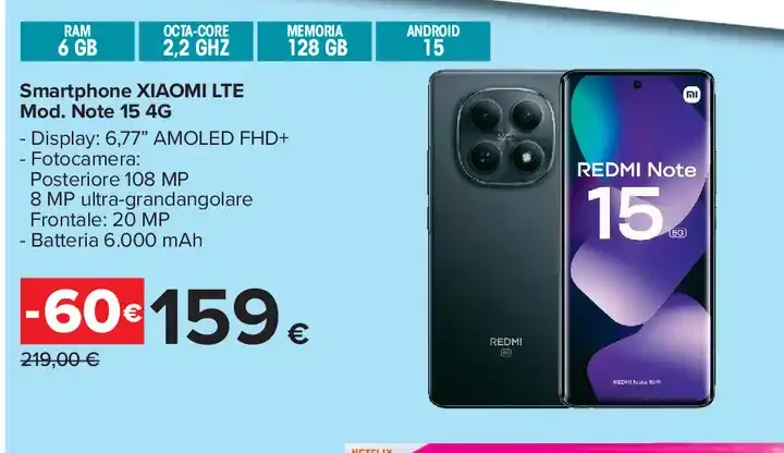 Smartphone Xiaomi Lite Redmi Note 15 4G