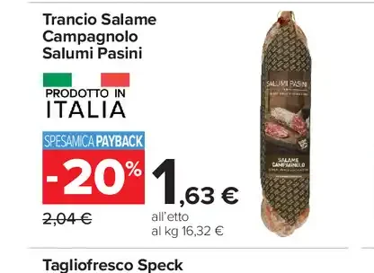 Trancio salame Campagnolo Salumi Pasini
