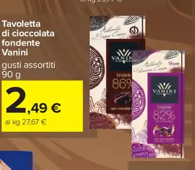 Tavoletta di cioccolata fondente Vanini