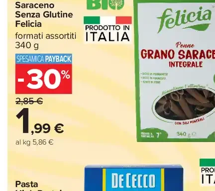 Pasta di grano saraceno senza glutine Felicia