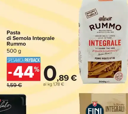 Pasta di semola integrale Rummo