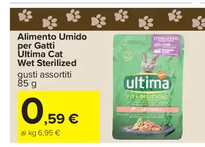 Alimento Umido per Gatti Ultima Cat Wet Sterilized