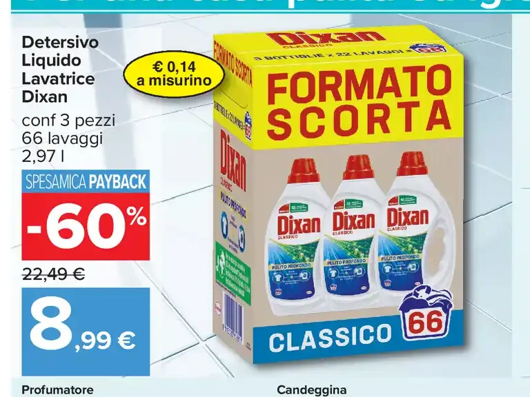 Detersivo Liquido Lavatrice Dixan Classico