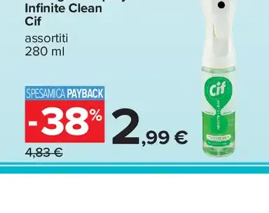 Detergente spray Infinite Clean Cif