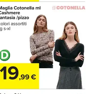Maglia Cotonella donna Cashmere fantasia/pizzo