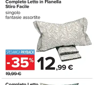 Completo letto in flanella stiro facile
