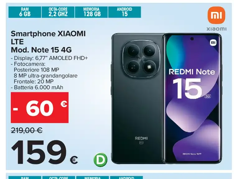 Smartphone Xiaomi Redmi Note 15 4G