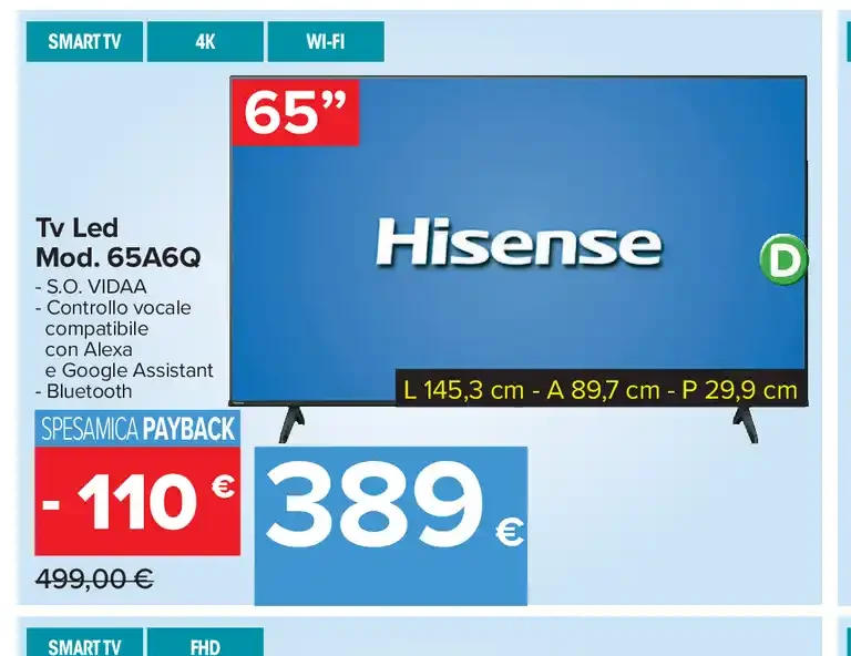 TV LED Hisense 65A6Q