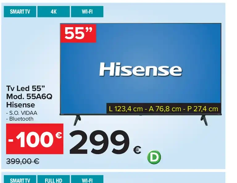 TV LED Hisense 55A6Q