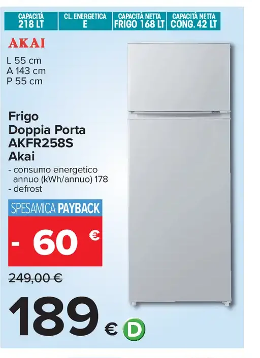 Frigo doppia porta AKFR258S